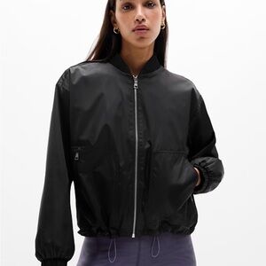 Athleta Black Bomber Jacket